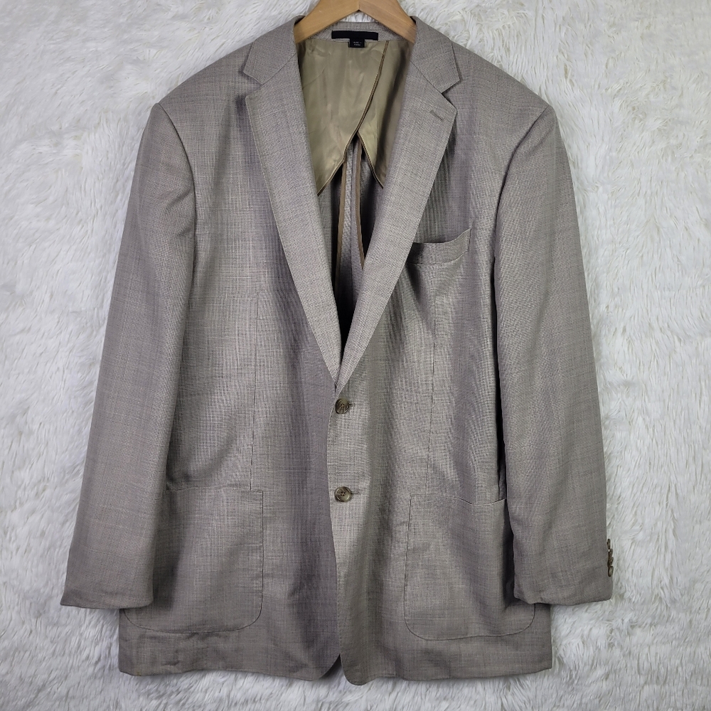 Paul Betenly 48L Beige Wool Sunbury Half Lined Blazer Sport Coat Neutral